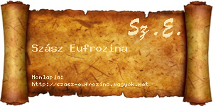 Szász Eufrozina névjegykártya