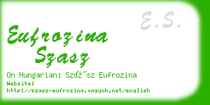 eufrozina szasz business card